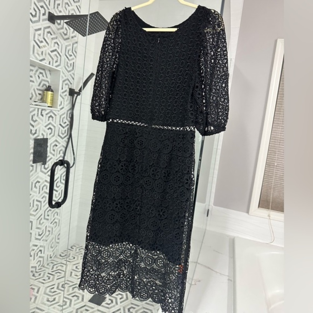 Express black eyelet dress